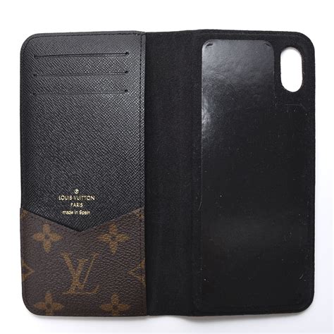 LOUIS VUITTON Monogram iPhone XS Max Folio Case Black